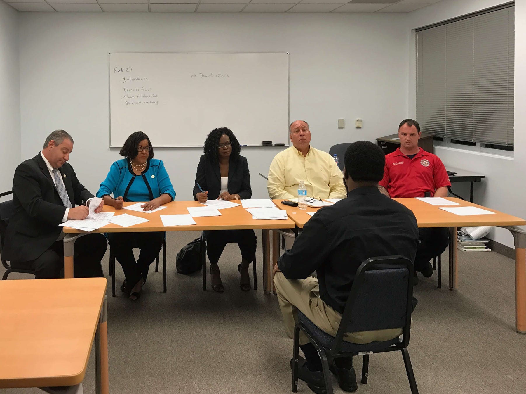 Adapted image from Keiser University criminal justice student's experience mock panel interview at https://www.keiseruniversity.edu/criminal-justice-students-experience-mock-panel-interview/