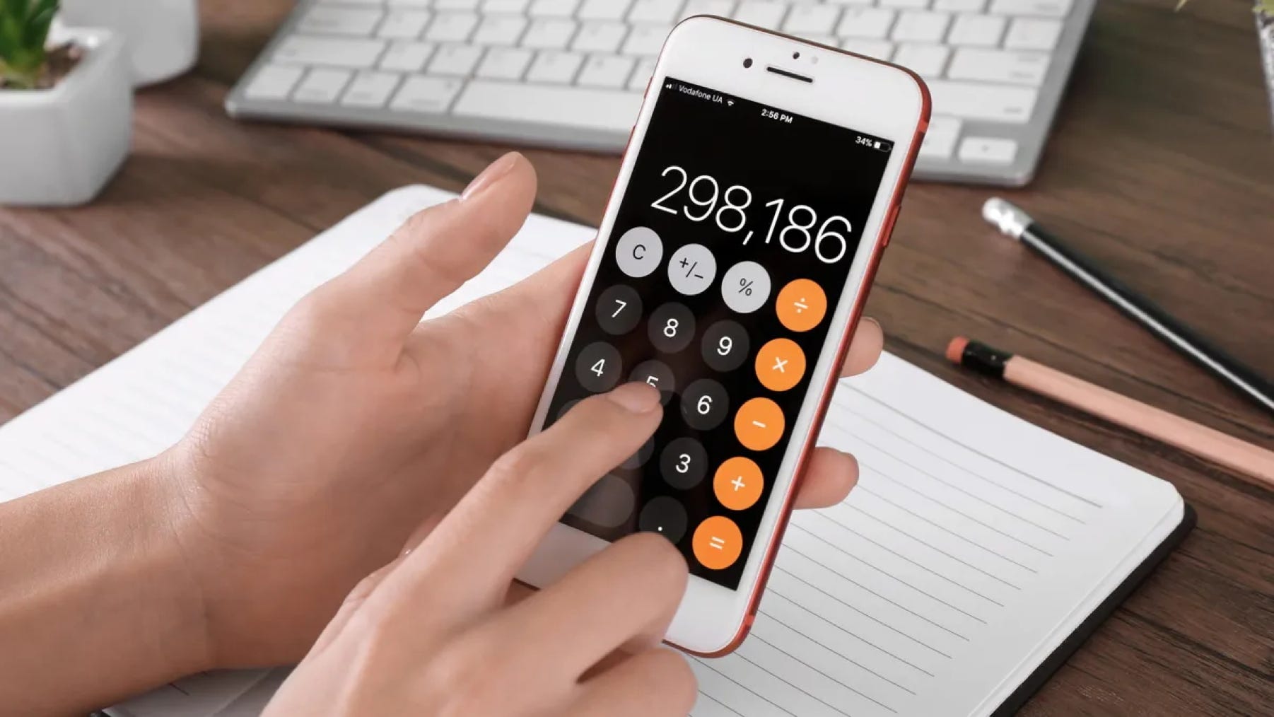 Using an iPhone as a calculator