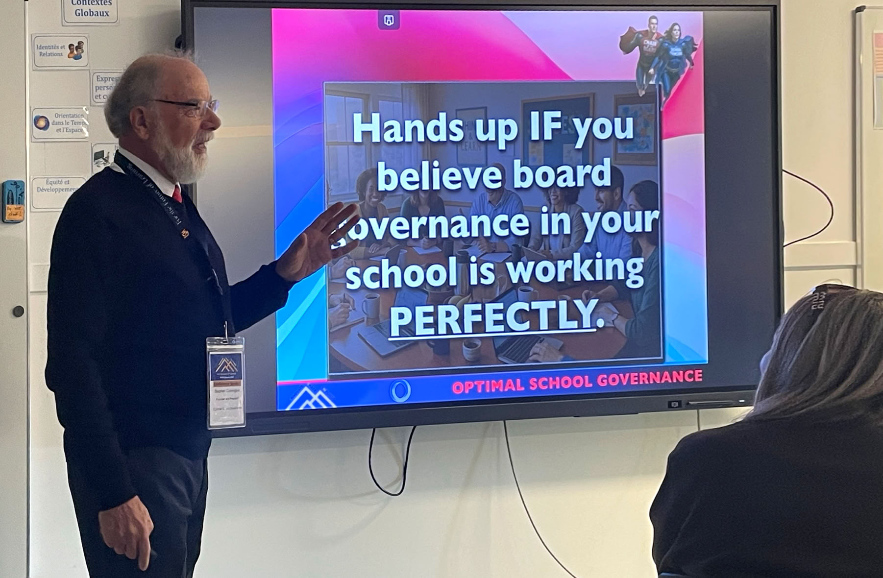 A scene from one of my presentations on school leadership and board governance at the International School of Monaco, 9th January 2026.