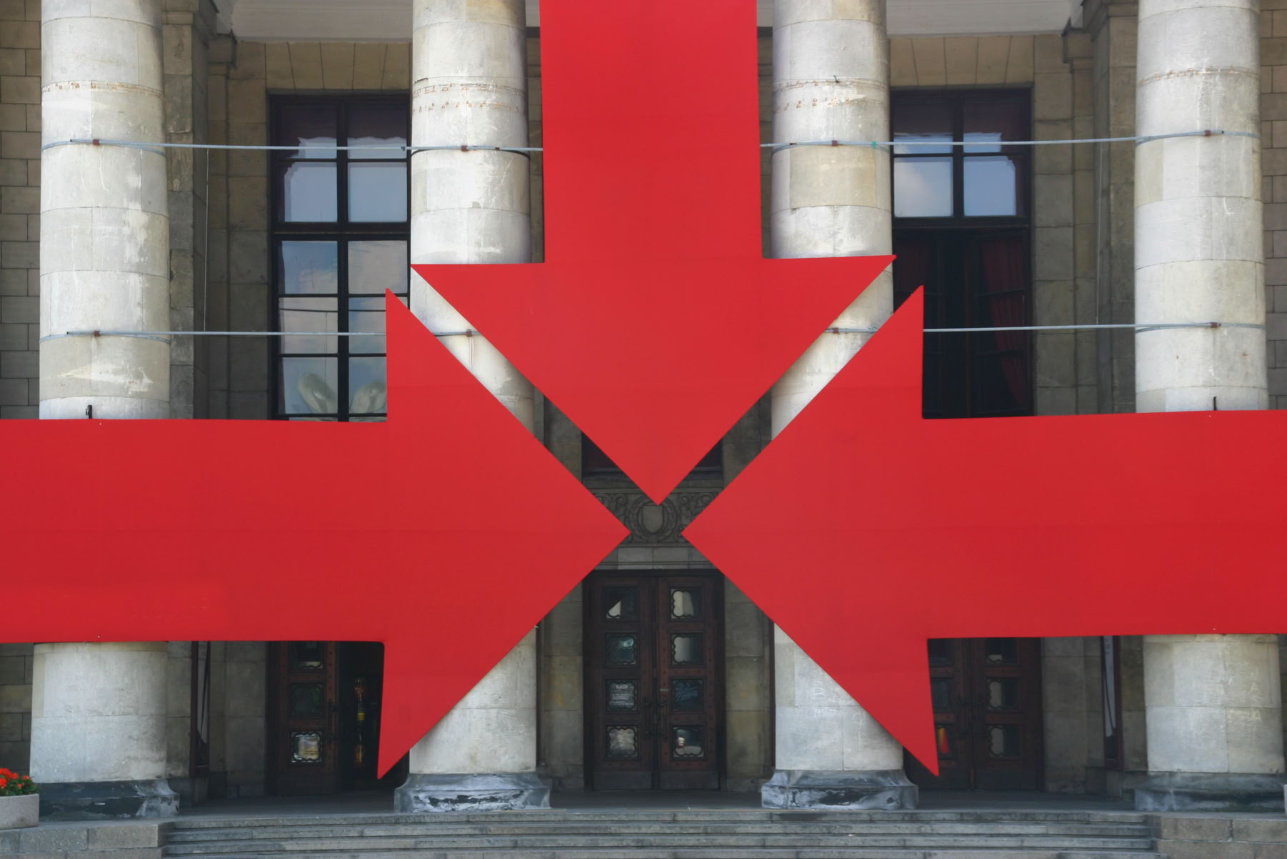 Entrance to the Palace of Culture, Warsaw.