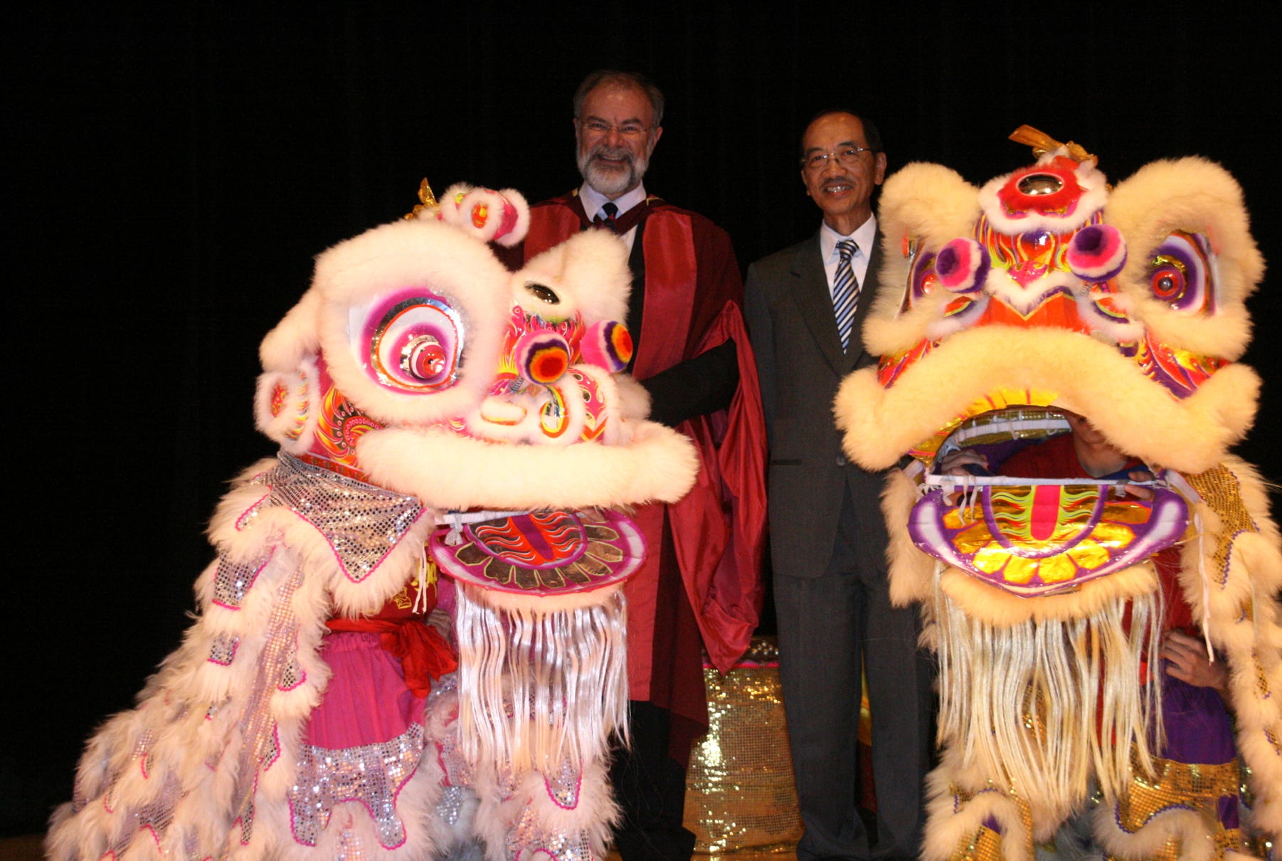 The ceremony farewelling Stephen Codrington from Li Po Chun United World College in Hong Kong (China) to take up the headship of The Awty International School in Houston, Texas (USA) in 2011.  This was the first event to be held in the new auditorium which was the largest building project undertaken during Dr Codrington's headship in Hong Kong. 